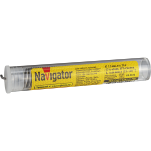 Припой Navigator 93 110 NEM-Pos01-63K-1.5-F20 (ПОС-63, колба, 1.5 мм, 20 гр). Фото 1