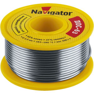 Припой Navigator 93 782 NEM-Pos05-63K-1.5-K100 (ПОС-63, катушка, 1.5 мм, 100 гр). Фото 1