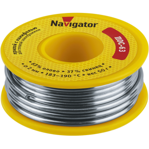Припой Navigator 93 786 NEM-Pos05-63K-2-K50 (ПОС-63, катушка, 2 мм, 50 гр). Фото 1