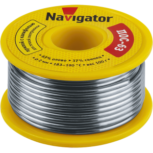 Припой Navigator 93 787 NEM-Pos05-63K-2-K100 (ПОС-63, катушка, 2 мм, 100 гр). Фото 1