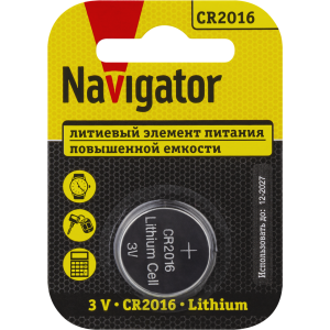 Элемент питания Navigator 93 821 NBT-CR2016-BP1. Фото 1