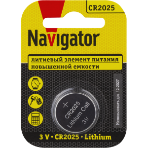 Элемент питания Navigator 93 822 NBT-CR2025-BP1. Фото 1