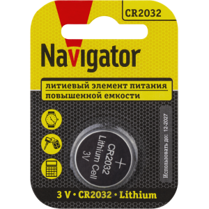 Элемент питания Navigator 93 823 NBT-CR2032-BP1. Фото 1