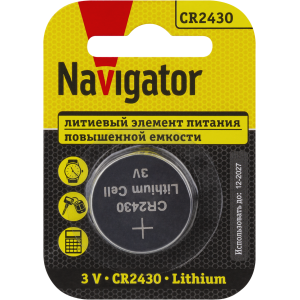 Элемент питания Navigator 93 828 NBT-CR2430-BP1. Фото 1