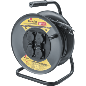 Удлинитель Navigator 93 896 NPE-RM-04-50-E-IP44-3x1.5 катушка 4 гн. c/з КГ 50м. Фото 1