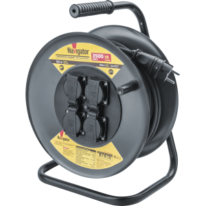 Удлинитель Navigator 93 899 NPE-RM-04-50-E-IP44-3x2.5 катушка 4 гн. c/з КГ 50м. Фото 1