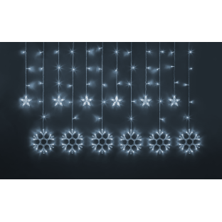 Гирлянда-бахрома «звёзды и снежинки» — Фото 2