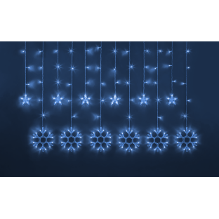 Гирлянда-бахрома «звёзды и снежинки» — Фото 3