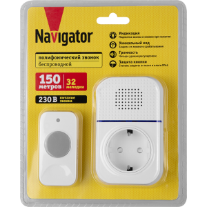 Звонок электрический Navigator 95 215 NDB-D-AC08-B-WH. Фото 4