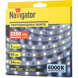 СД Лента Navigator 95 295 NLS-2835CW60-4.8-IP20-24V 5м. Фото 2