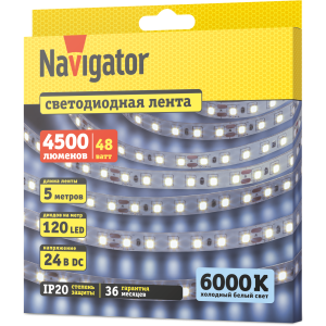 СД Лента Navigator 95 296 NLS-2835CW120-9.6-IP20-24V 5м. Фото 2