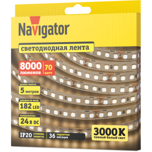 СД Лента Navigator 95 309 NLS-2835WW182-14-IP20-24V 5м. Фото 2