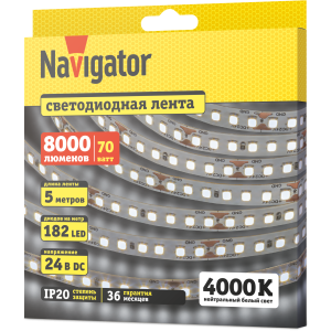 СД Лента Navigator 95 303 NLS-2835W182-14-IP20-24V 5м. Фото 2