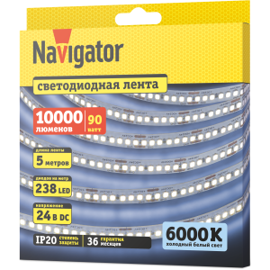СД Лента Navigator 95 299 NLS-2835CW240-18-IP20-24V 5м. Фото 2