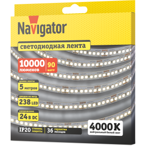 СД Лента Navigator 95 304 NLS-2835W240-18-IP20-24V 5м. Фото 2
