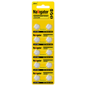 Элемент питания Navigator 95 662 NBT-05 (LR43, AG12, LR1142, BP10). Фото 1