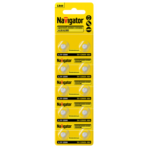 Элемент питания Navigator 95 666 NBT-09 (LR66, AG4, LR626, BP10). Фото 1