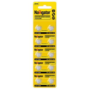 Элемент питания Navigator 95 670 NBT-13 (LR45, AG9, LR936, BP10). Фото 1