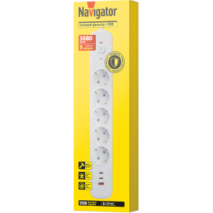 Сетевой фильтр Navigator 95 683 NSP-USB-05-500-ESC-3x1-PD20W. Фото 4