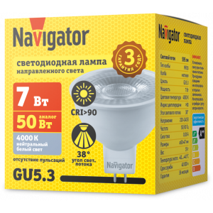 Лампа Navigator 99 982 NLL-MR16-7-230-4K-GU5.3-38D. Фото 2