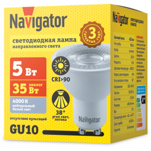 Лампа Navigator 99 979 NLL-PAR16-5-230-4K-GU10-38D. Фото 2