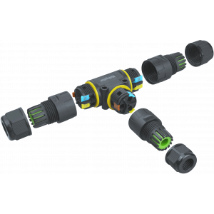 Коннектор Navigator 95 826 NTB-T03-3P-IP68 T-образный 3PIN. Фото 3