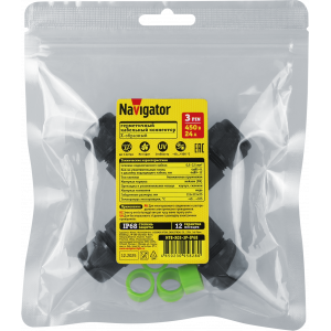 Коннектор Navigator 95 828 NTB-X03-3P-IP68 X-образный 3PIN. Фото 4