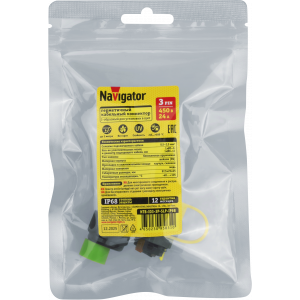 Коннектор Navigator 95 831 NTB-I03-3P-SLP-IP68 I-образный 3PIN. Фото 4