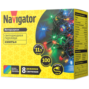 Гирлянда Navigator 14 020 NGF-S01-100RGBY-10-11.5m-230-C8-G-IP20. Фото 2