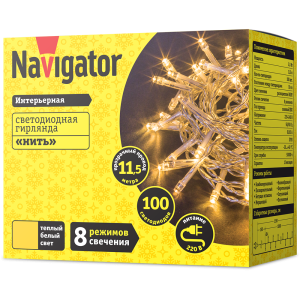Гирлянда Navigator 14 024 NGF-S01-100WW-10-11.5m-230-C8-TR-IP20. Фото 2
