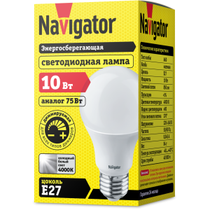 Лампа Navigator 14 123 NLL-A60-10-230-4K-E27-DIMM. Фото 2