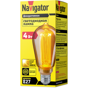 Лампа Navigator 14 232 NLL-SC17-ST64-4-230-1.8K-E27-PMMA. Фото 2