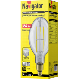 Лампа Navigator 14 340 NLL-ED120-24-230-840-Е27-CL (с переходником на E40). Фото 3