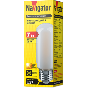 Лампа Navigator 14 439 NLL-F-T39-7-230-2.7K-E27-FR (110 mm). Фото 2