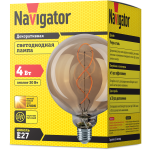 Лампа Navigator 14 500 NLL-F-G125-4-230-2.7K-E27. Фото 2