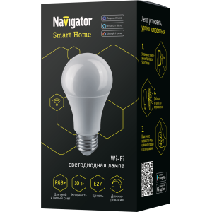 Лампа Navigator 14 554 NLL-A60-10-230-RGBWWW-E27-WIFI. Фото 2