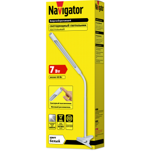 Светильник Navigator 61 036 NDF-C004-7W-4K-WH-LED прищепка, гибкий, белый. Фото 2