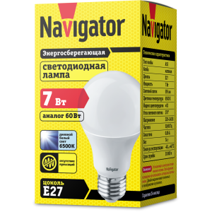 Лампа Navigator 61 236 NLL-A60-7-230-6.5K-E27. Фото 2