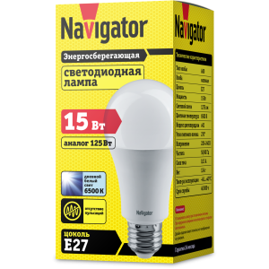 Лампа Navigator 61 239 NLL-A60-15-230-6.5K-E27. Фото 2