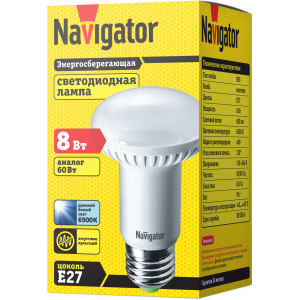 Лампа Navigator 61 257 NLL-R63-8-230-6.5K-E27. Фото 2