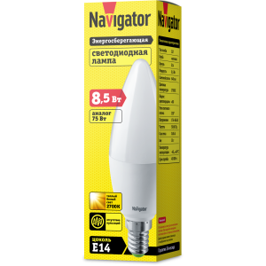 Лампа Navigator 61 324 NLL-C37-8.5-230-2.7K-E14-FR. Фото 2