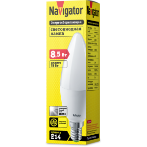 Лампа Navigator 61 325 NLL-C37-8.5-230-4K-E14-FR. Фото 2