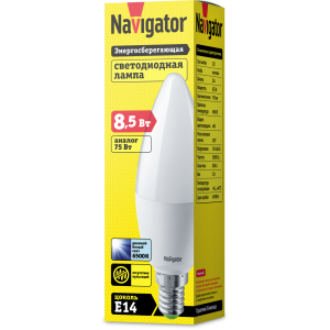 Лампа Navigator 61 326 NLL-C37-8.5-230-6.5K-E14-FR. Фото 2
