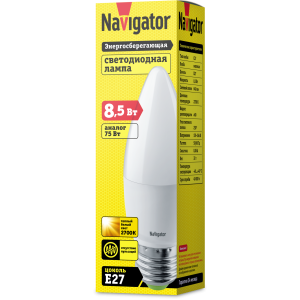 Лампа Navigator 61 327 NLL-C37-8.5-230-2.7K-E27-FR. Фото 2