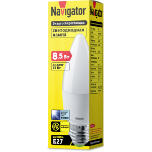 Лампа Navigator 61 329 NLL-C37-8.5-230-6.5K-E27-FR. Фото 2