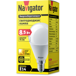 Лампа Navigator 61 333 NLL-G45-8.5-230-2.7K-E14. Фото 2