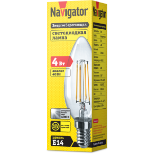 Лампа Navigator 61 339 NLL-F-C35-4-230-4K-E14. Фото 2