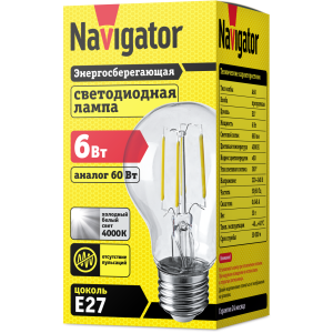 Лампа Navigator 61 344 NLL-F-A60-6-230-4K-E27. Фото 2