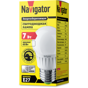 Лампа Navigator 61 381 NLL-G45-7-230-4K-E27-DIMM. Фото 2