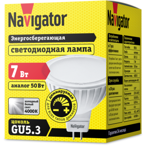 Лампа Navigator 61 383 NLL-MR16-7-230-4K-GU5.3-DIMM. Фото 2